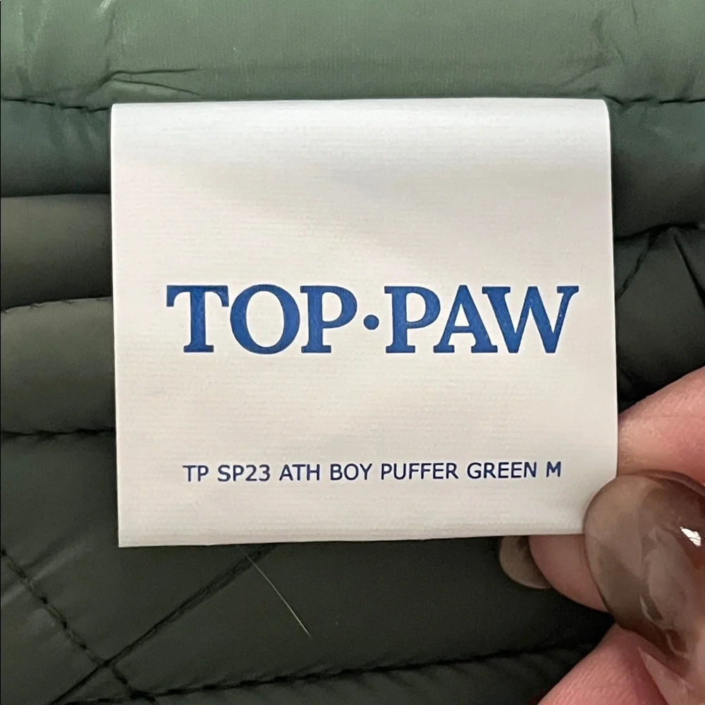 Top Paw Olive Green Quilted Dog Jacket